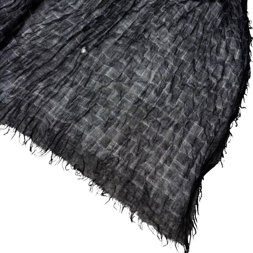 Authentic LOUIS VUITTON Large Scarf Damier Pattern Black Cashmere - Picture 9 of 16
